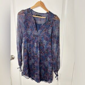 Zara Woman Floral Print Long Sleeve Mini Dress - Size M